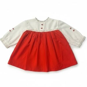 VINTAGE 1960s Red & White Dress